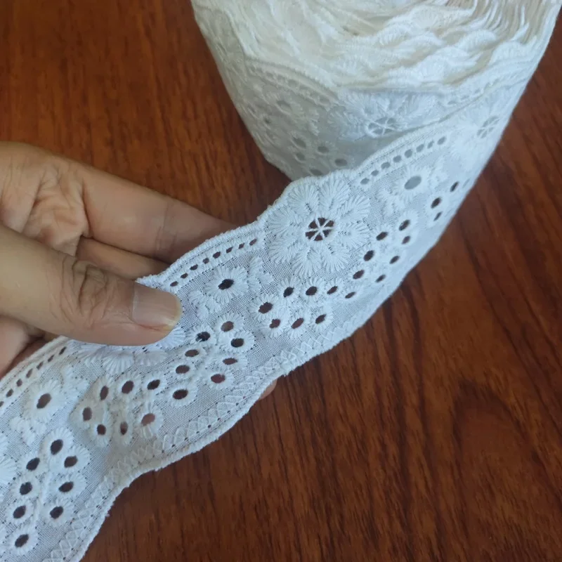 Вышитая кружевная ткань для шитья 100% хлопок ленточная отделка аксессуары одежды