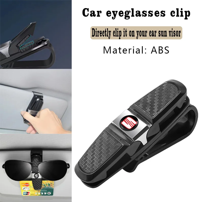 

1Pcs Car Sunglasses Glasses Clip Sun Visor for Seat Leon Mk1 Mk2 Mk3 Lbiza 6l 6j Altea Ateca Sportcoup Car Accessories Interior