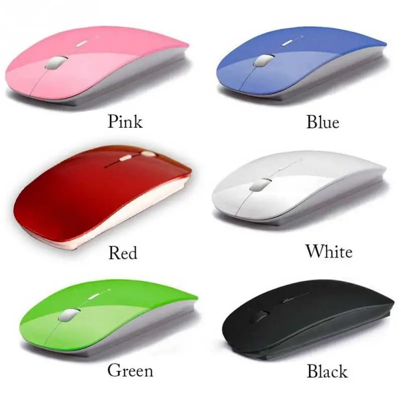 

Wireless Mouse Gaming Adapter Ultra-Thin 2.4G Optical USB Receiver Air Mouse for Laptop Notebook