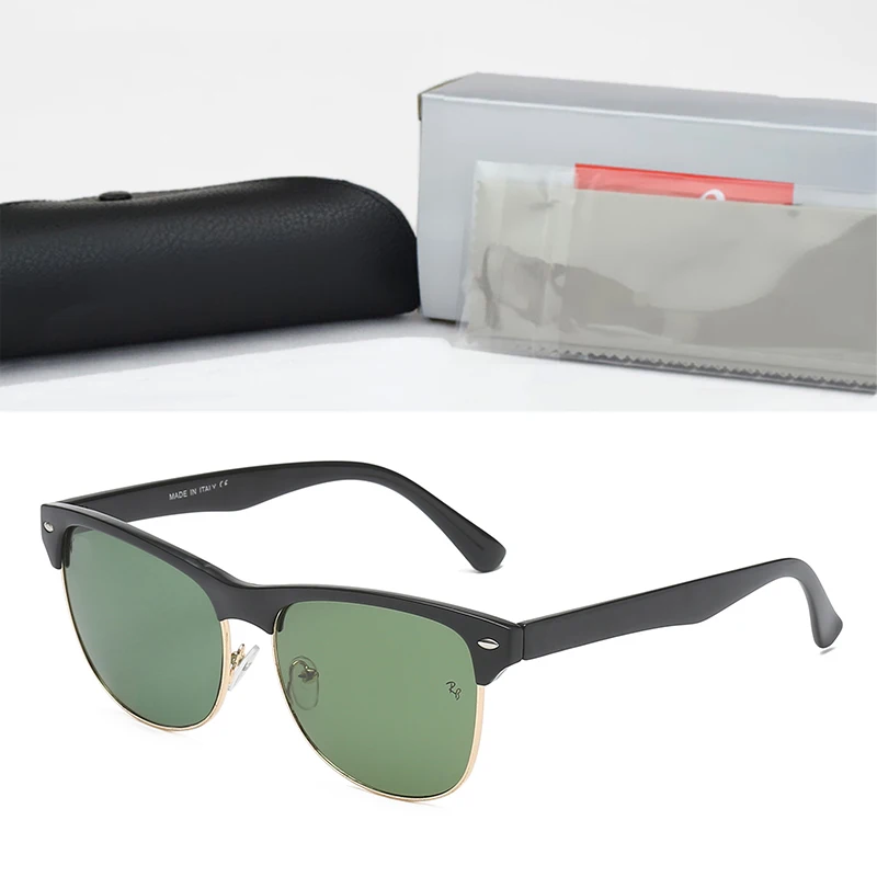 

2022 Original Brand Sunglasses Men Vintage Half Metal Frame Mirror Sun Glasses For Women Travel Driving Male zonnebril heren