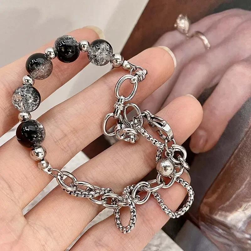 Браслет из нержавеющей стали с бусинами