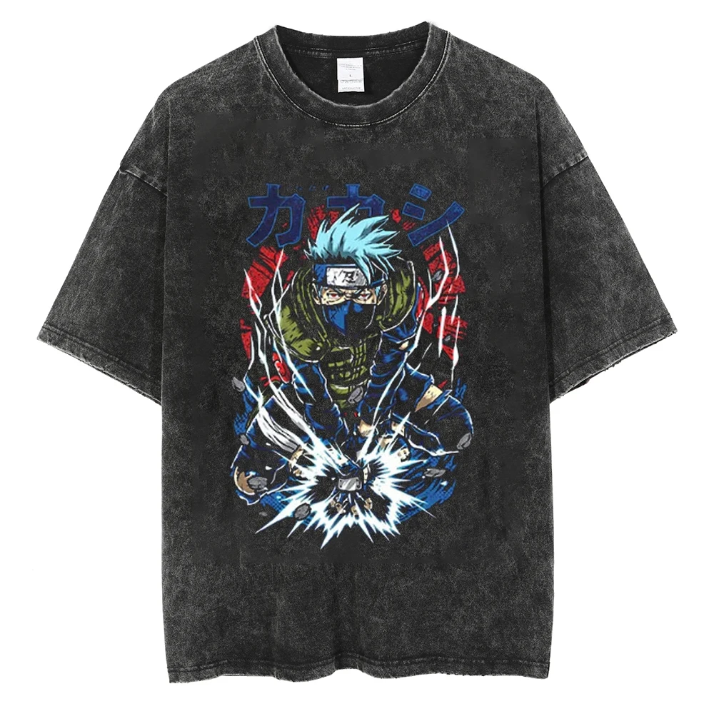 

Hip Hop Streetwear T-Shirt Men Japanese Anime Naruto Print T Shirt 2023 Harajuku Cotton Casual Summer Short Sleeve Tshirt Black