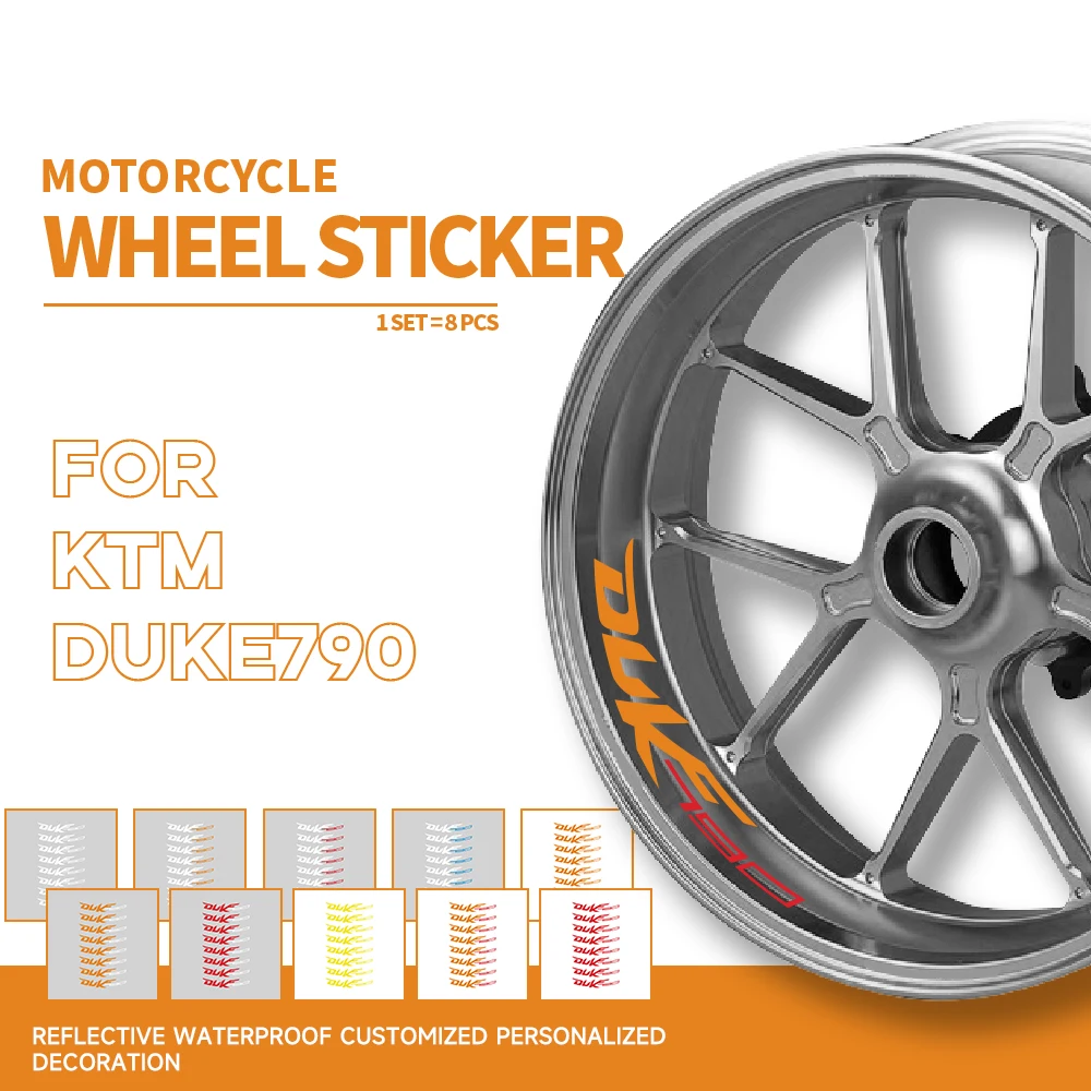 

New motorcycle 3D wheel sticker cover waterproof reflective wheel logo interior decal for KTM duke 790