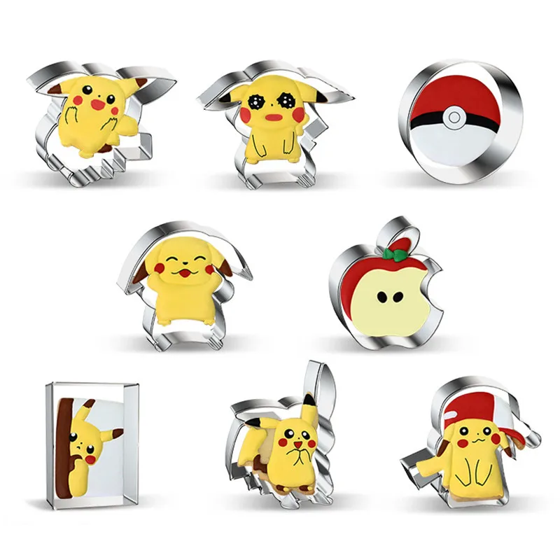 

Pikachu Anime Truest Mould Cookie Pokemon Cake Cookie Cutter Metal DIY 3D Baking Set Cartoon Biscuit Baking Tools Decoration