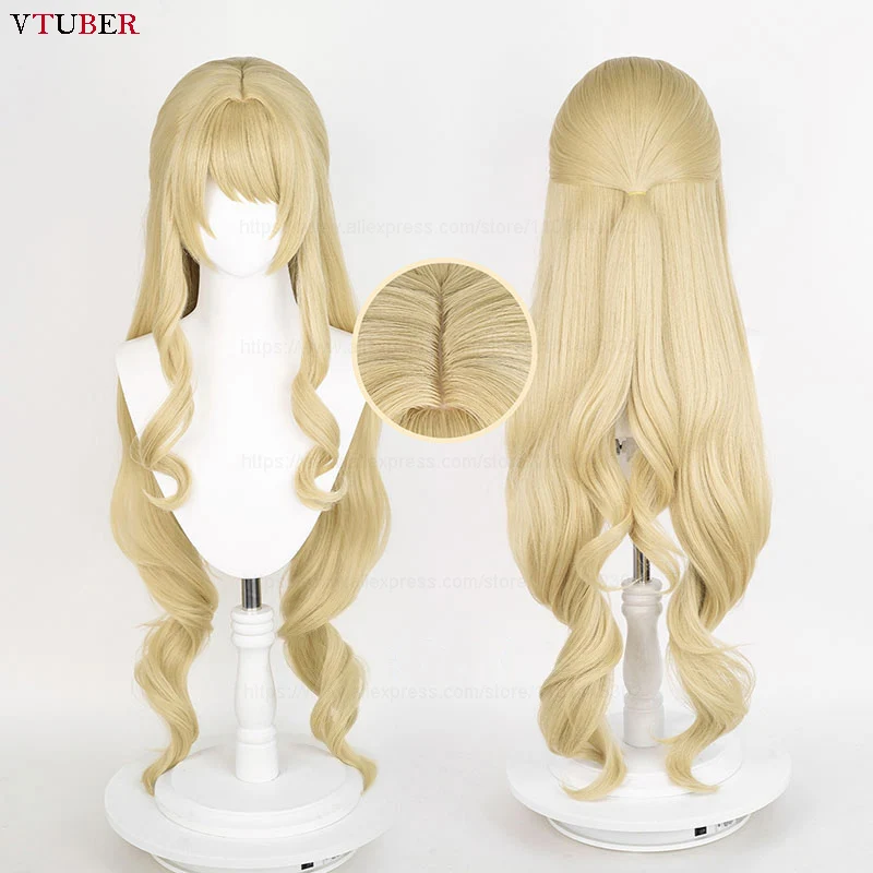 Парик для косплея Navia термостойкий синтетический светлый с золотистыми