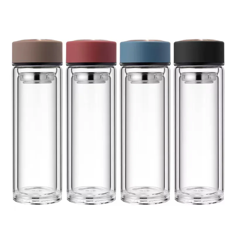 

Portable Double Wall Glass Bottle Tea Infuser Of Water With Lid Filter My Water Bottles Car Cup Creative Gourde Tumbler