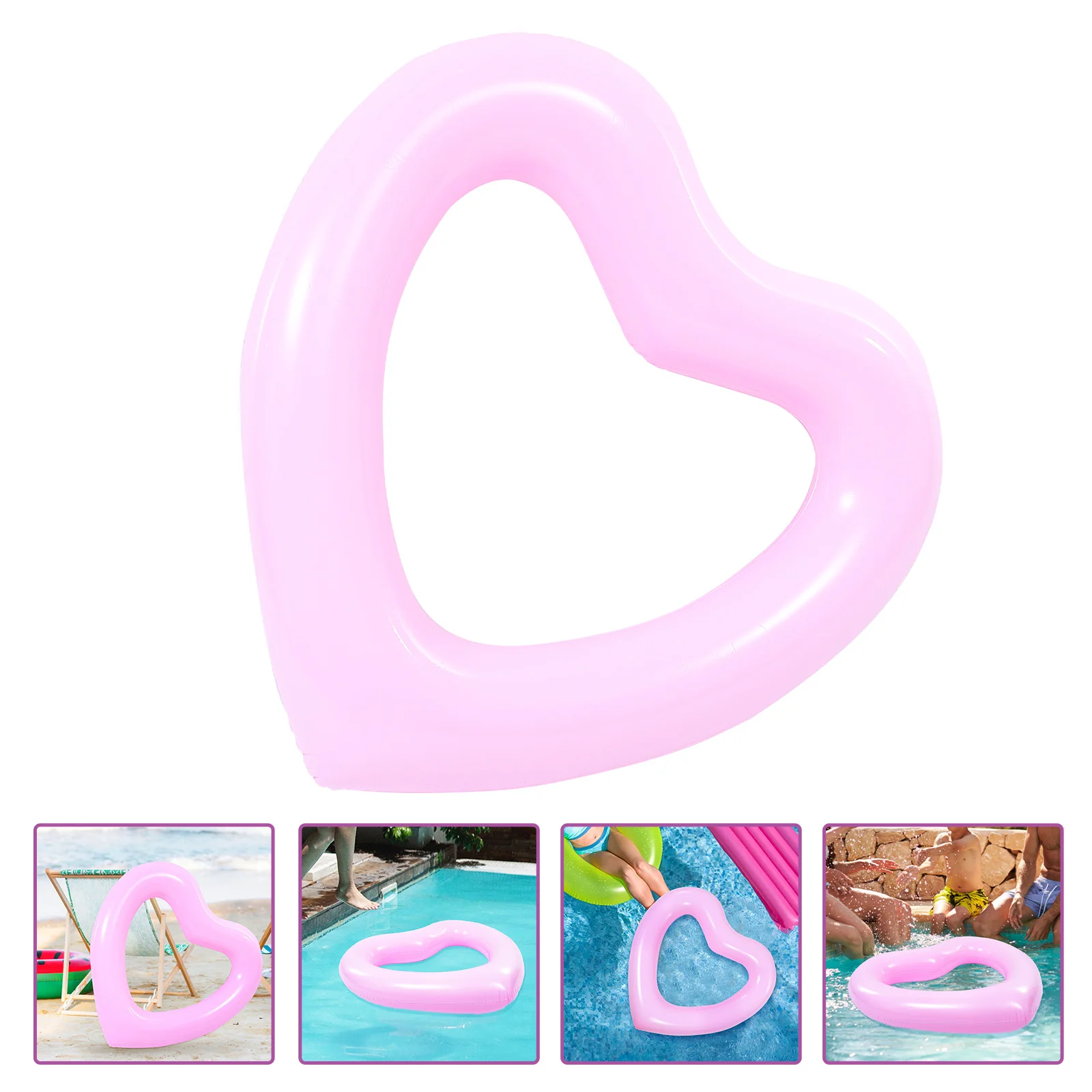 

Love Swimming Ring Heart Shaped Rosetoy Pink Beach Party Supply Photography Prop
