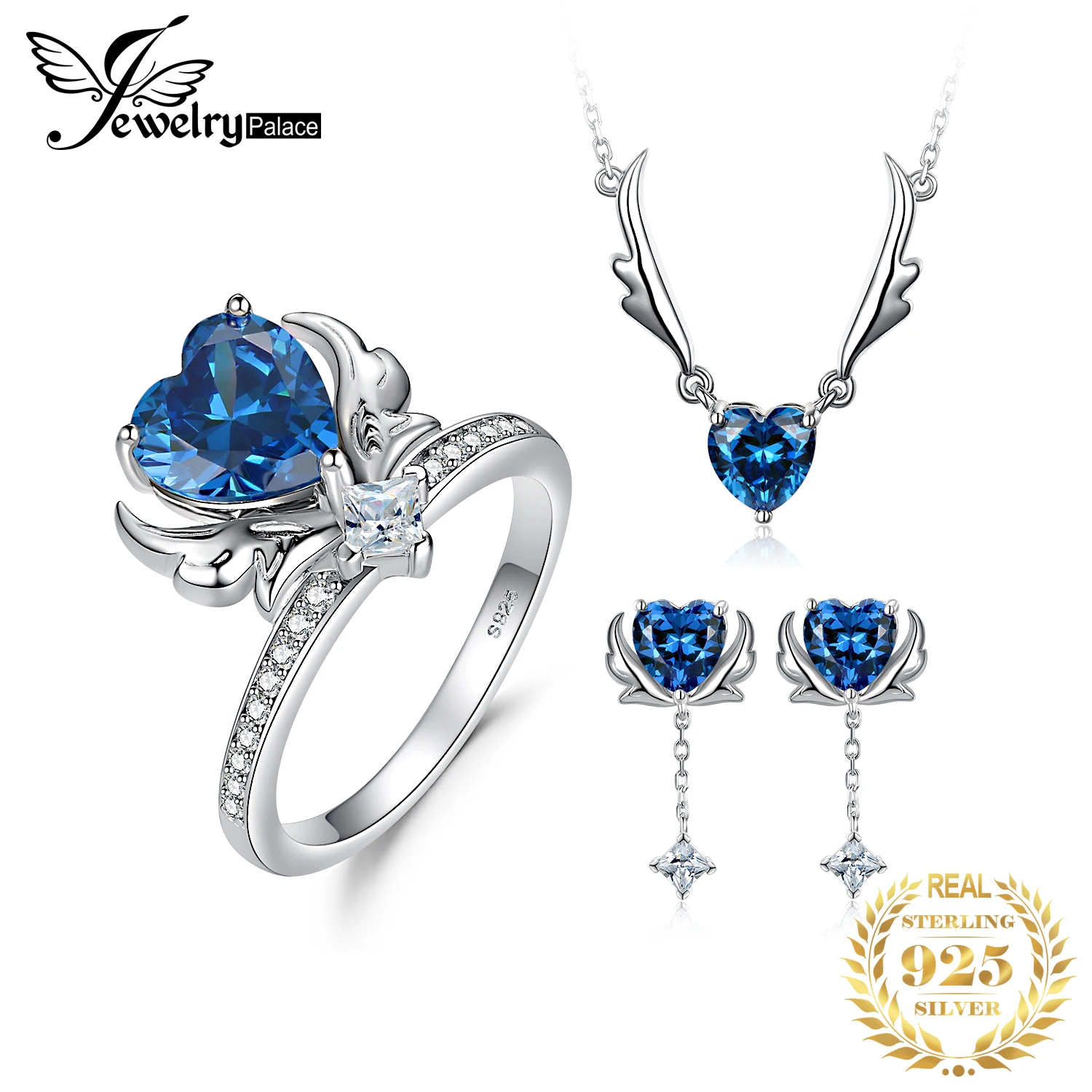 

Женский комплект из колье и сердца, из серебра 925 пробы