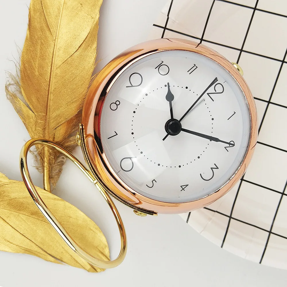 

Alarm Clock Metal Silent Digital Lamp Creative Alarm Clock Retro Desktop Clock House Decoration Living Room Decoration