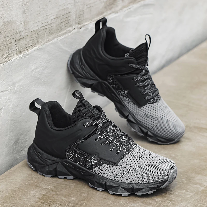 Стильные мужские кроссовки для бега сетчатые дышащие на открытом воздухе