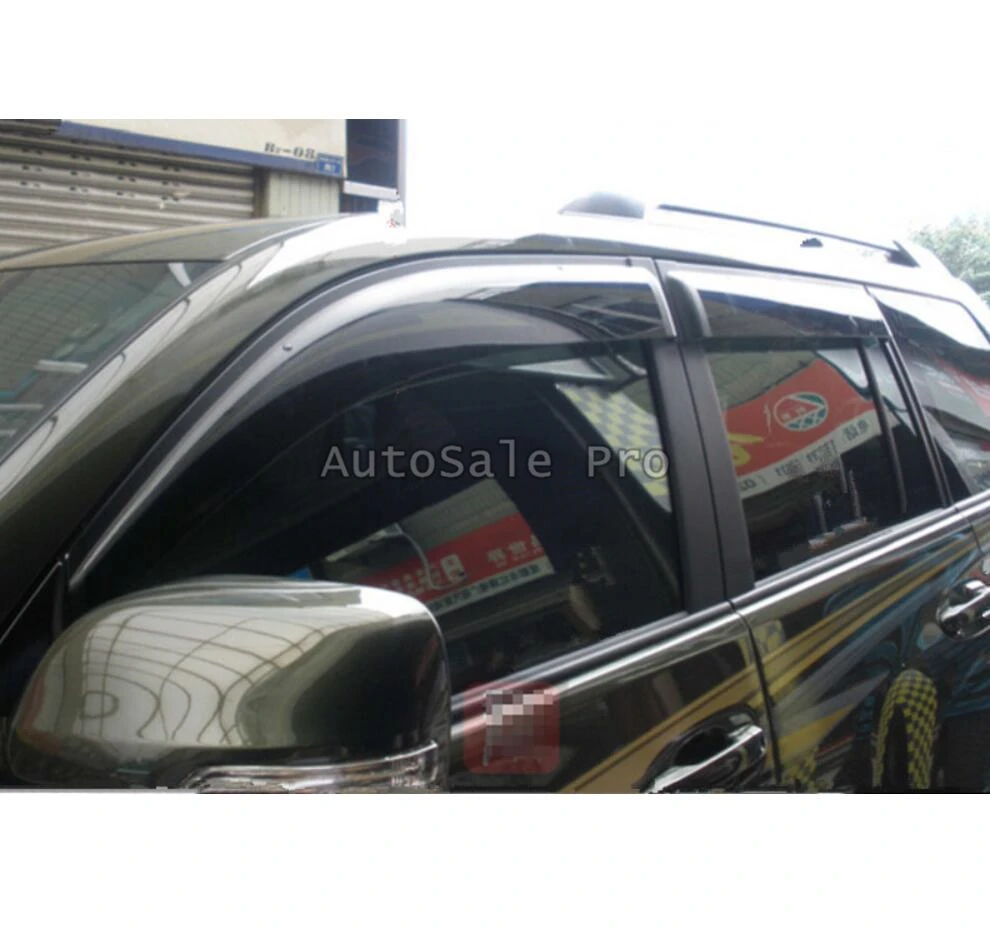 

Fit For Toyota Prado FJ150 2014 2015 2016 2017 2018 Exterior Plastic Window Visor Vent Shades Rain Guard 4pcs car accessories