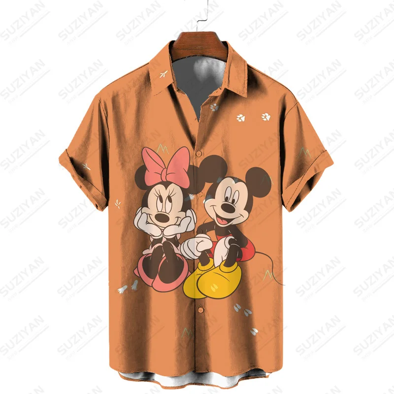 

Новинка лета 2022, одежда Disney, модная Повседневная рубашка с коротким рукавом, джентльменская одежда, летняя Корейская одежда для мужчин, мужс...