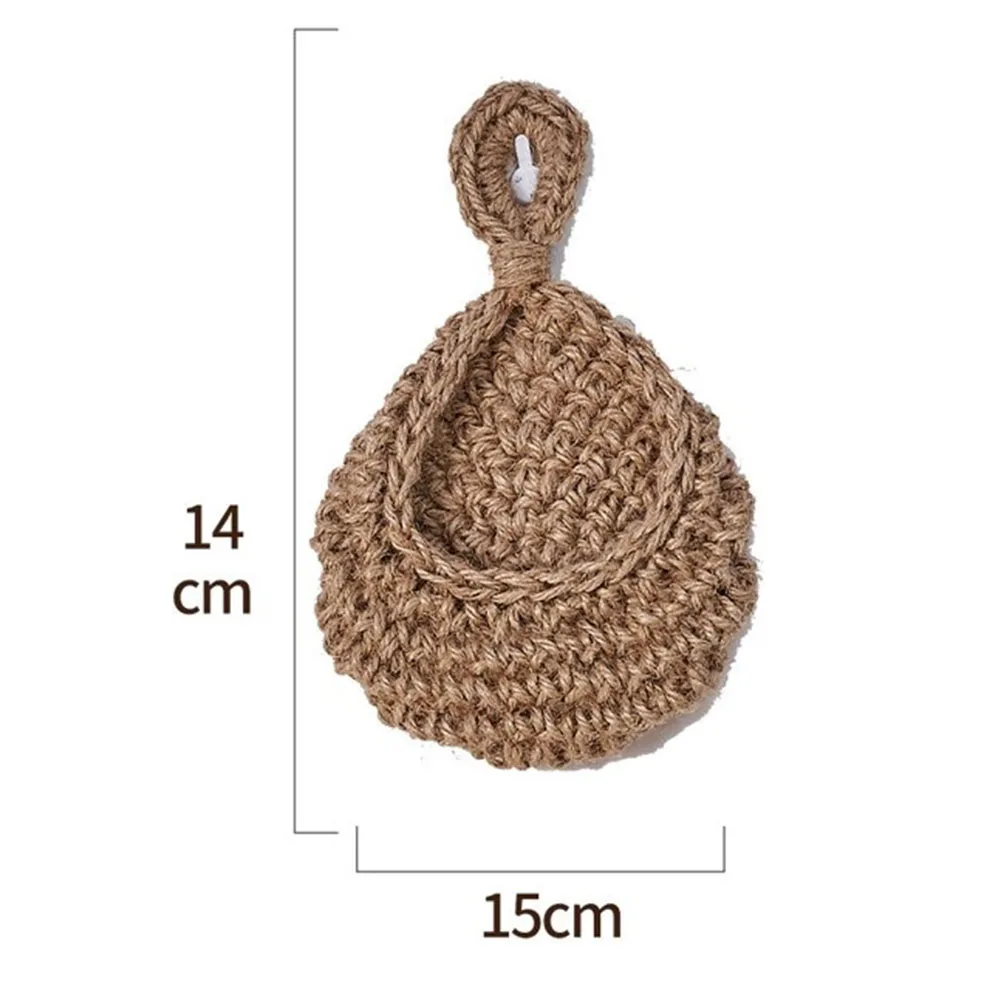 

Wall Hanging Fruit Basket For Kitchen Storage Baskets Hand Woven Bags Garlic Potato Vegetable Hanging Storage Basket Home Decor