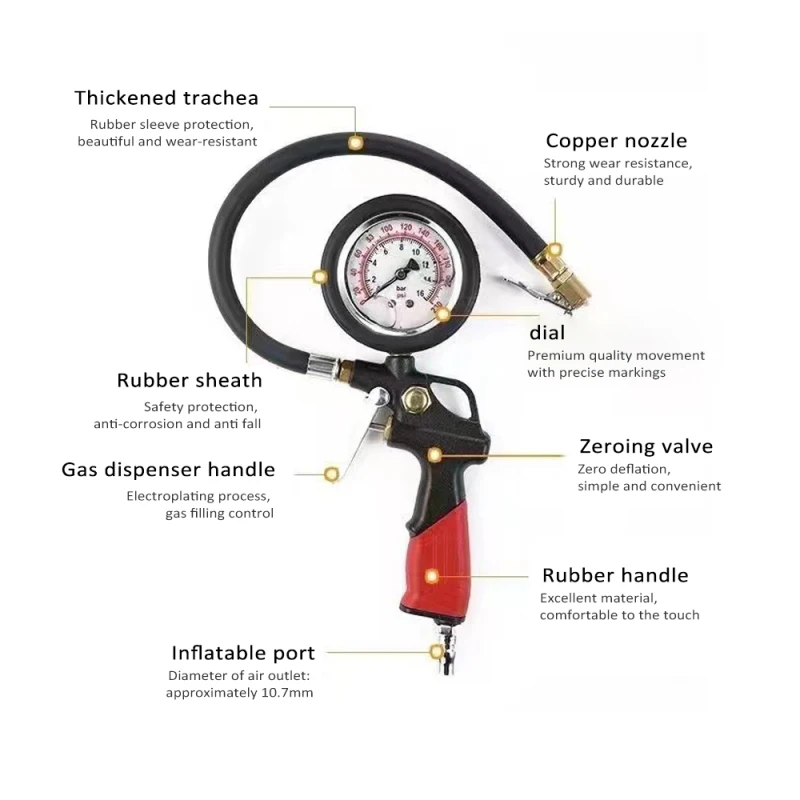 Механический Насос Для Накачивания Шин С Манометром Автомобильных