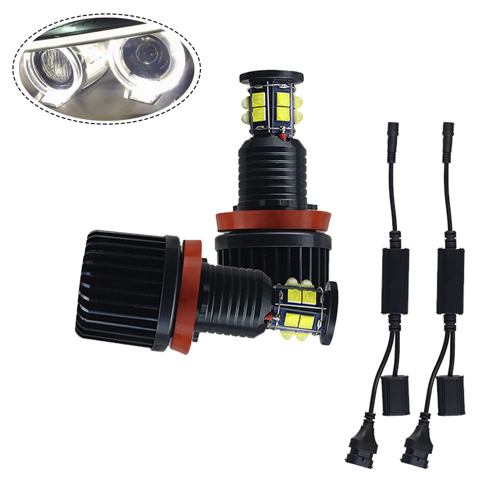 

2pcs For BMW E92 E82 E93 H8 120W 6-sided Luminous Angel Eye Fog Lamp Headlight Ring 6500K 1600LM Car Accessories Durable