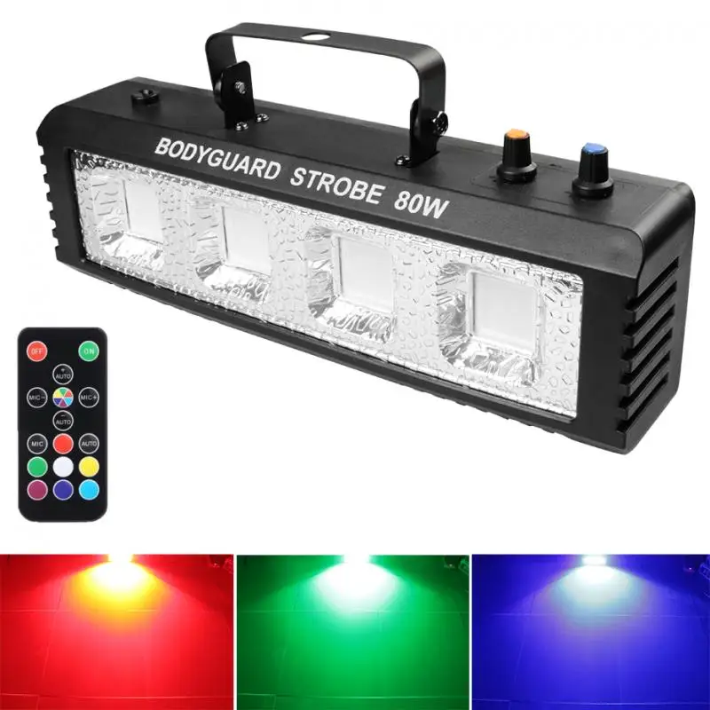 Stage Lighting RGB White DJ Disco Strobe Lights 60W 100W Remote Control Sound Flash Party Wedding Holiday Stage Lighting Effect