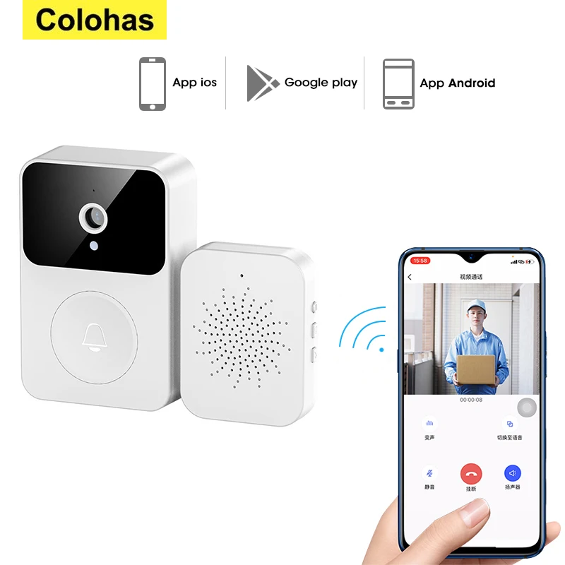 

Беспроводной дверной звонок WiFi HD камера видео удаленный домофон двусторонний дверной звонок домофон изменение голоса камера безопасности ночного видения для домашнего монитора дверной телефон
