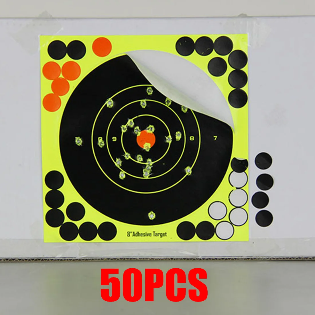 

50Pcs Target Practice Reactive Glow Shoting Rifle Florescent Papers 8*8inch For Arrow Bow Practice Shooting Training