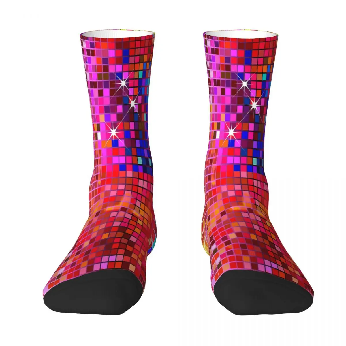 

Image Of Metallic Colorful Sequins Look Disco Ball Image GlitterPattern Sock Socks Men Women Polyester Stockings Customizable