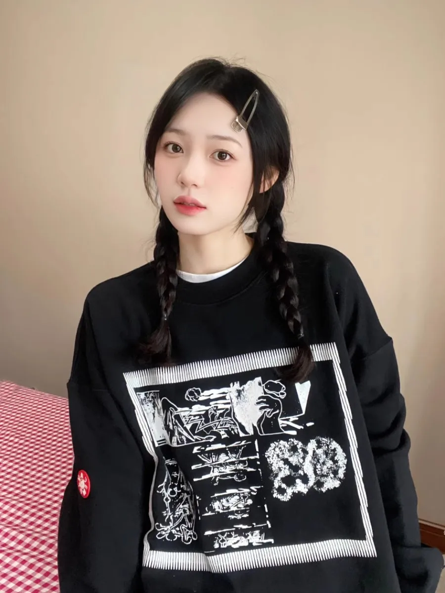 2024 CAVEMPT C.E pure cotton round neck outer sweatshirt autumn/winter couples students pullover WY1030