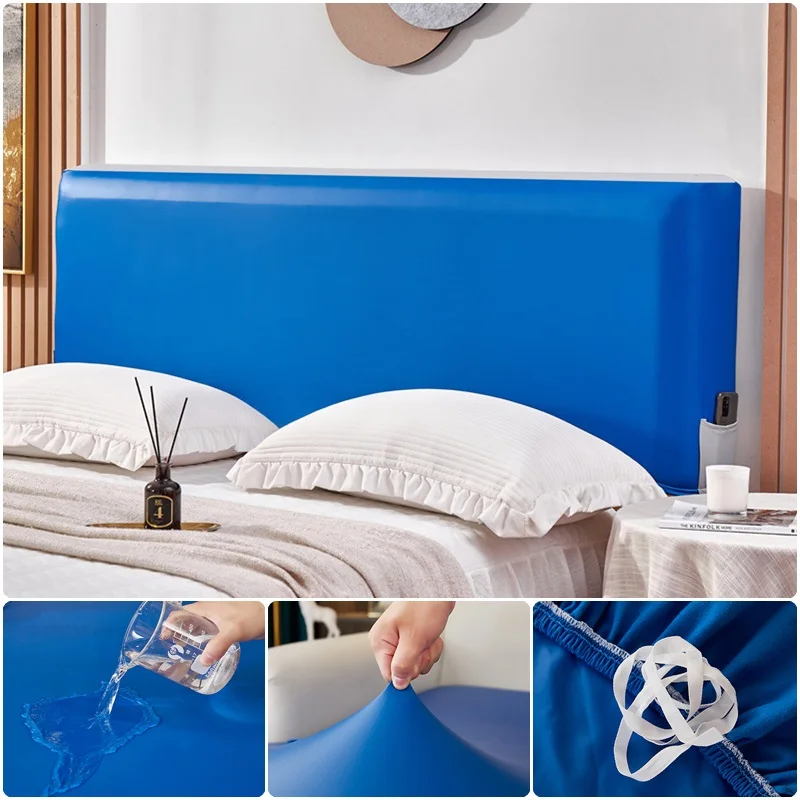 

Waterproof Artificial Leather Headboard Cover Elastic All-inclusive Bed Head Back High Quality Bedside Protection Dust Covers