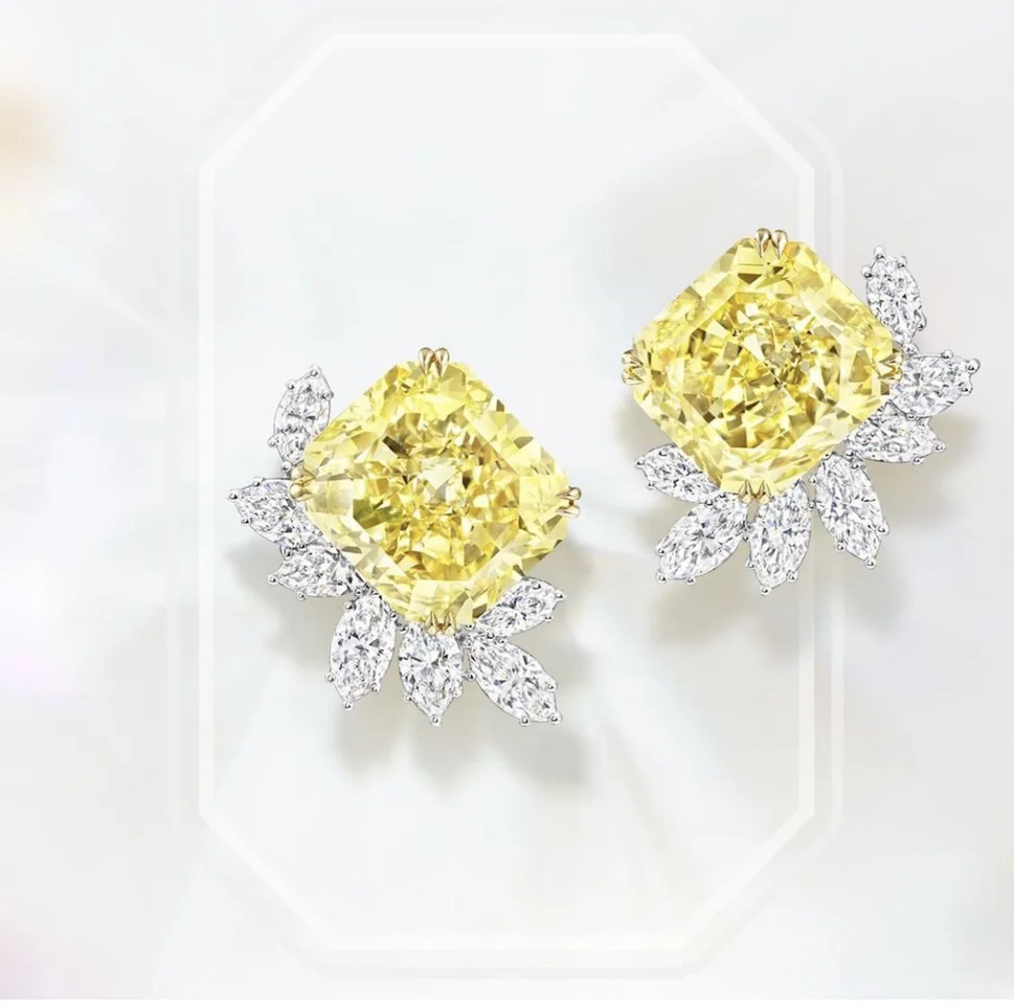 

2021 new high-quality hot-selling retro S925 silver earrings yellow zircon earrings accessories suitable for workplace and datin
