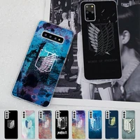 maiyaca attack on titan badge phone case for samsung s21 a10 for redmi note 7 9 for huawei p30pro honor 8x 10i cover