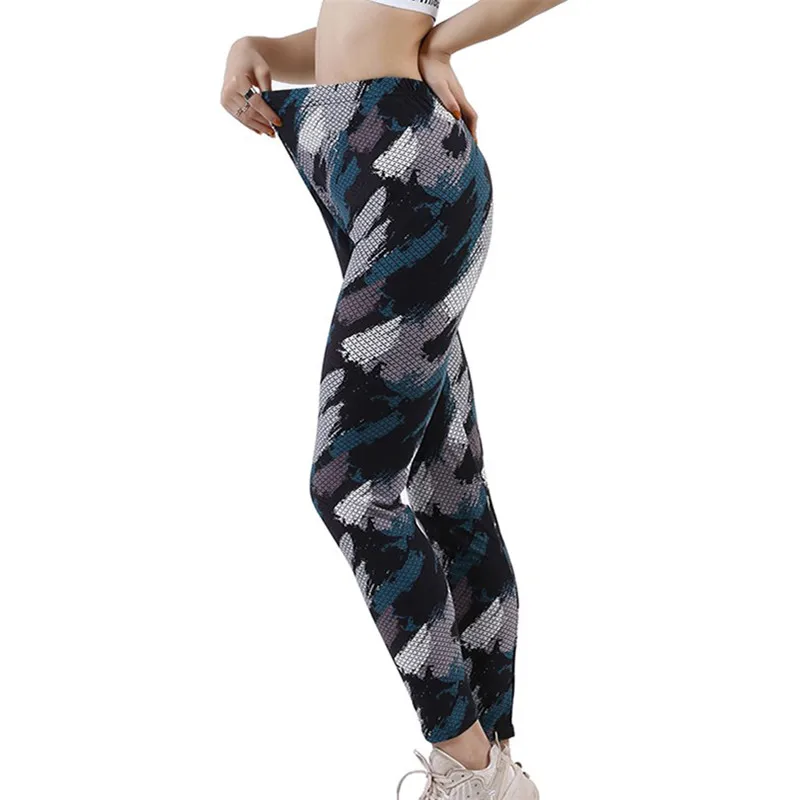 VISNXGI Women Sport Leggings High Waist Elasticity Leopard Pattern Bottoms Colorful Zebra Animal Print Pants Ladies Streetwear