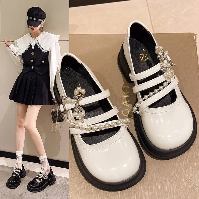 

British Style Retro Small Leather Shoes 2022 Thick Bottom Mary Jane Shoes Japanese Soft Girl Style Women‘s Single Shoes Fashion