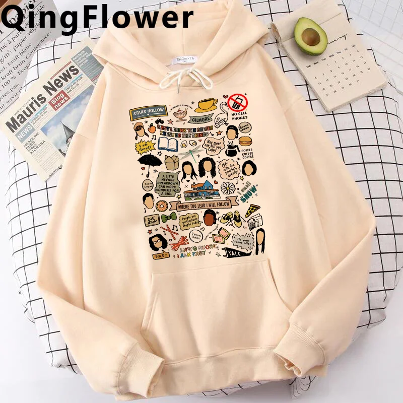 

Толстовки для девочек gilmore, Мужская Корейская одежда Манга, пуловер с принтом в стиле хип-хоп