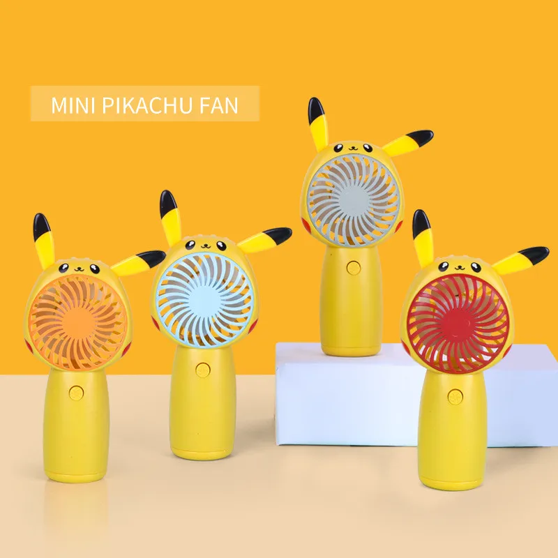 

Pokemon Portable Handheld Fan USB Rechargeable for Girls Toy Cartoon Figure Pikachu Silent Electric Fan Outdoor Children Gift