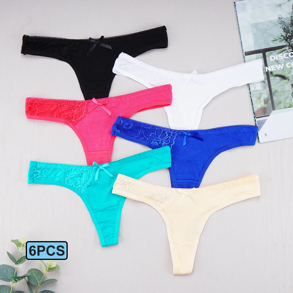 

6 шт./комплект, женские хлопковые трусики-бикини
