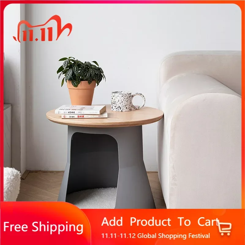 

Wood Nordic Coffee Tables Console Living Room Mobile Center Round Side Table Dining Bedroom Storage Muebles Auxiliares Furniture