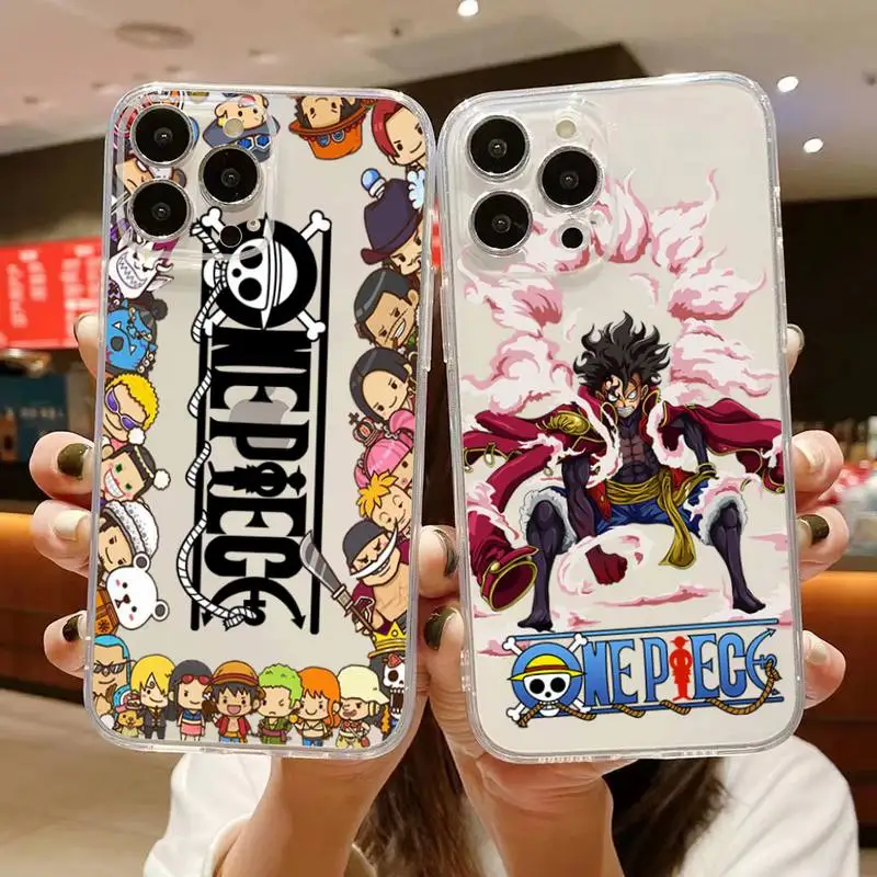 

Anime One Piece Law Luffy Zoro Phone Case For iphone 14 Plus 13 12 11 Pro Max Mini X XS XR Soft Transparent Cover