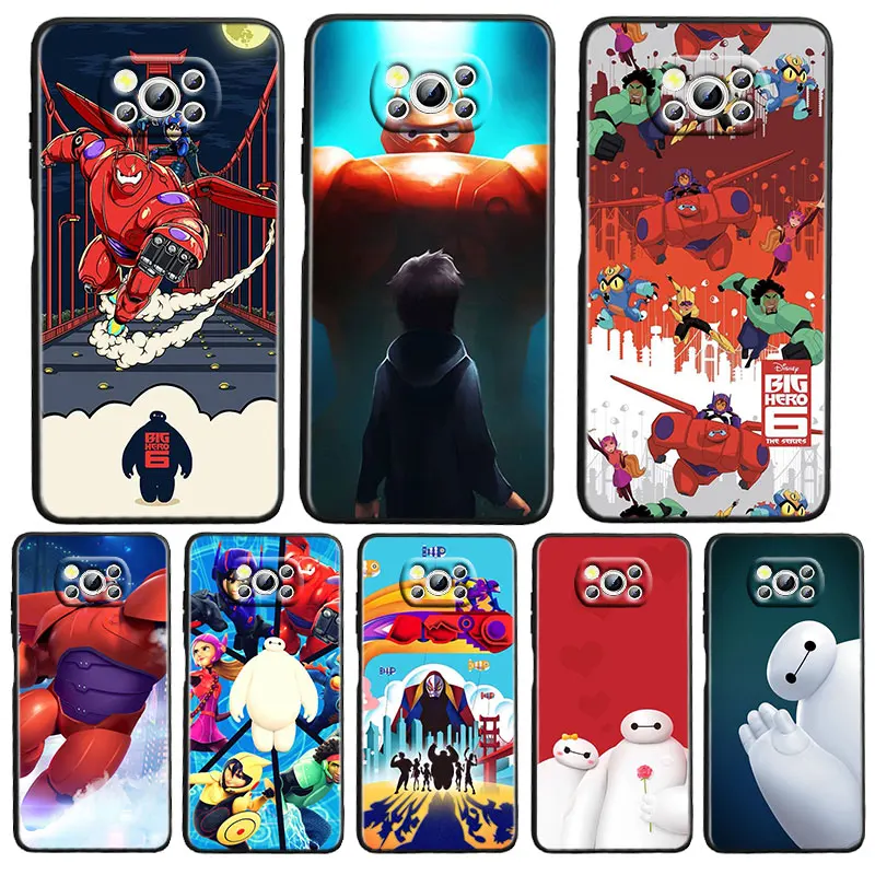 

Big Hero 6 Baymax Phone Case For Xiaomi Civi Mi Poco X3 NFC F3 GT M4 M3 M2 X2 F2 Pro C3 F1 Black luxury Silicone Cover Funda