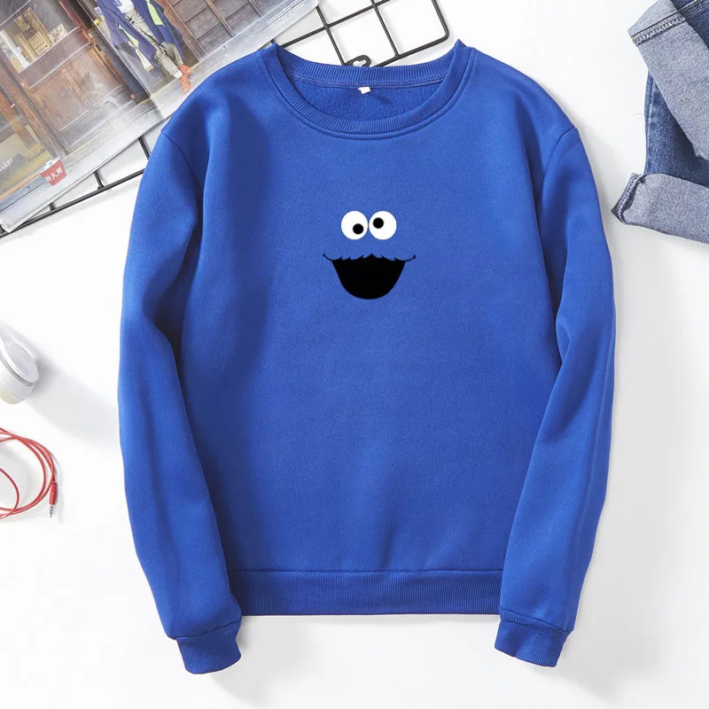 

Sesame Street Sweatshirt Brand Sweatshirt Harajuku fashion 2019 round neck long sleeve plus velvet pullover Women Unisex clothes