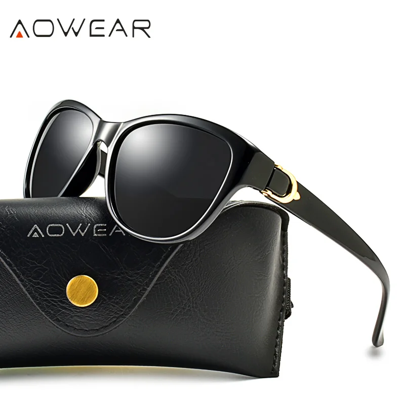 Очки солнцезащитные AOWEAR женские поляризационные, винтажные модные зеркальные солнечные очки для вождения
