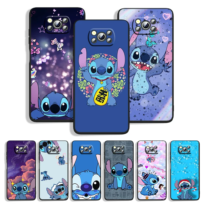 

Cartoon cute Stitchy For Xiaomi POCO M4 M3 C3 X4 X3 X2 F3 X2 F1 Pro NFC GT Mi Play Mix 3 A2 lite Black Phone Case Capa