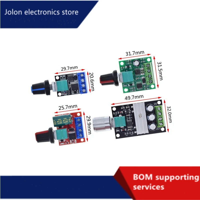 

Controlador de velocidad del Motor de bajo voltaje, módulo de accionamiento ajustable PWM, DC 1,8 V-35V, 2A, 3A, 5A, 10A, 30W, 8