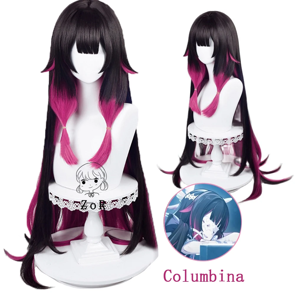 

Genshin Impact Colombina Cosplay Wig Girl Colombina Fatui Snezhnaya Long Mixed Color Hairpiece Woman Role Play Wigs