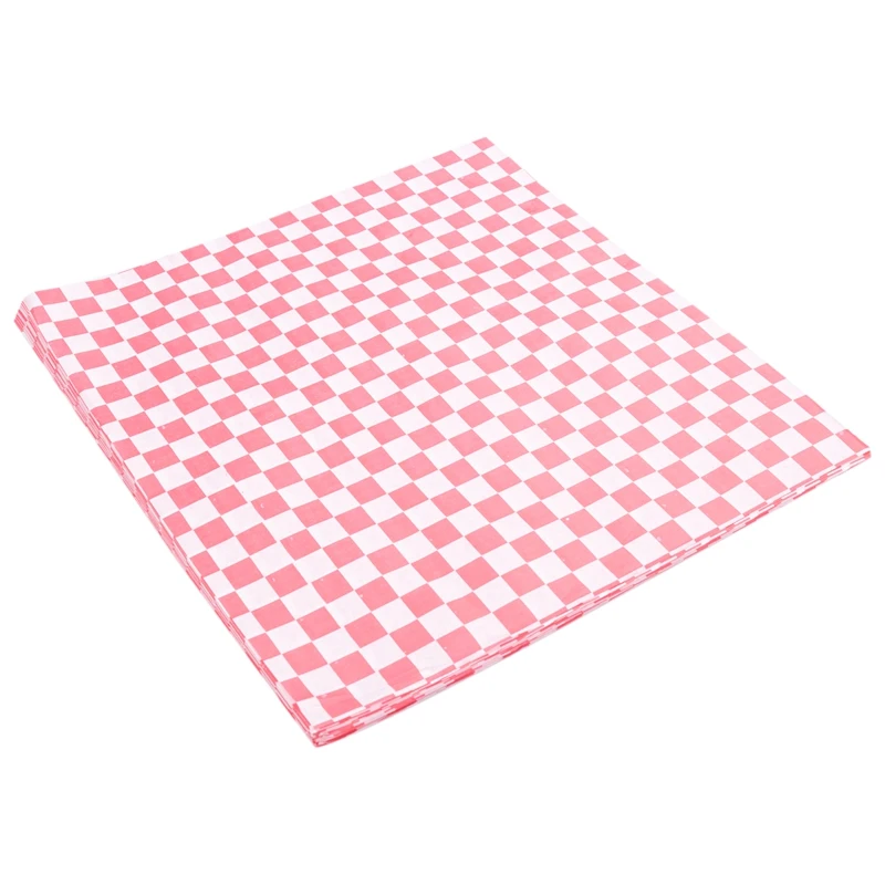 

100 PCS checkered deli candy basket liner Food Wrap Papers, Fat Repellent, Sandwich Burger Packing, Red and White