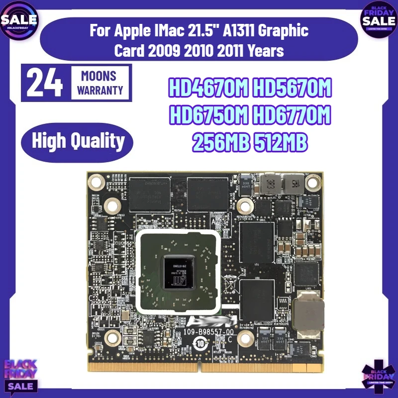 Фото Видеокарта HD4670M HD5670M HD6750M HD6770M 256 МБ 512 МБ для Apple iMac 21.5