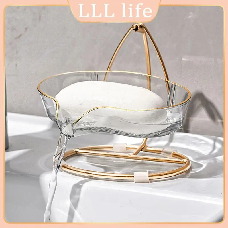

11cm*11cm*8.5cm No Punching Rack Soap Box Pet+ Space Aluminum Soap Dish Storage Soap Cradle Soap Dish Storage Tool Easy To Drain