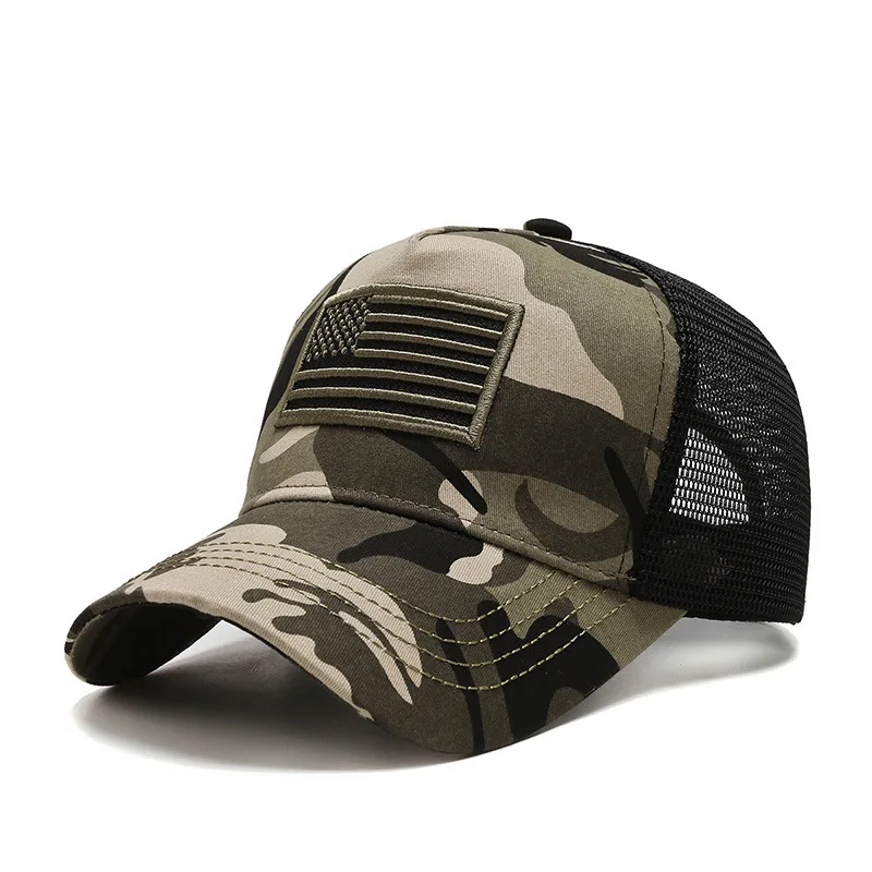 

National Flag Trucker Hat for Men Camouflage American Flag Baseball Cap Embroidery Snapback Caps Outdoor Sport Hat Hip Hop Hat