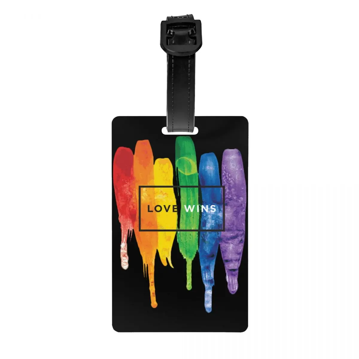 

Custom Love Wins Rainbow LGBT Luggage Tag With Name Card Gay Pride Lesbian Privacy Cover ID Label for Travel Bag Suitcase