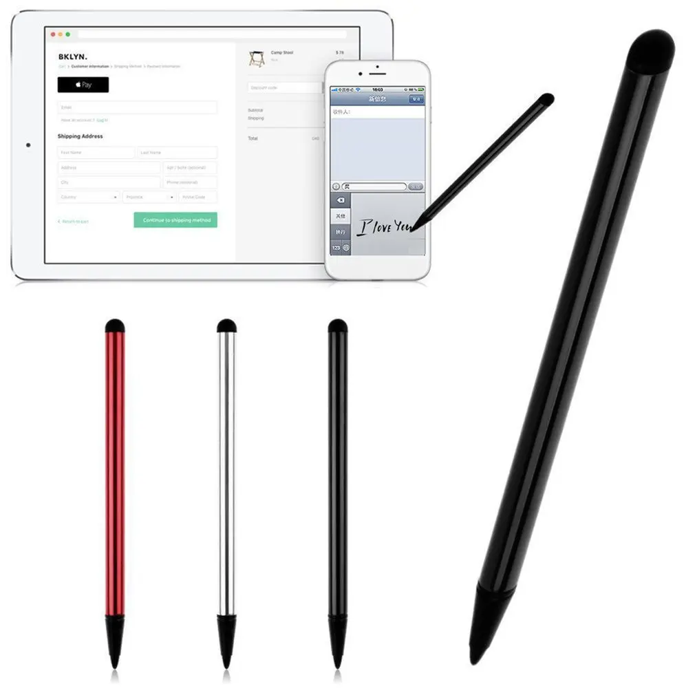 

2 in 1 Capacitive Resistive Pen Touch Screen Stylus Pencil for Tablet iPad Cell Phone PC Capacitive Dual-Purpose Stylus Pen