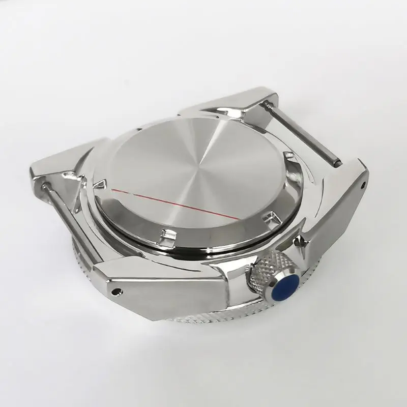 43mm Mod Seiko Samurai Cases Sapphire Crystal Glass Fits NH35 NH36 7S26 Japan Automatic Movement 28.5mm Dial Silver Diving Cases