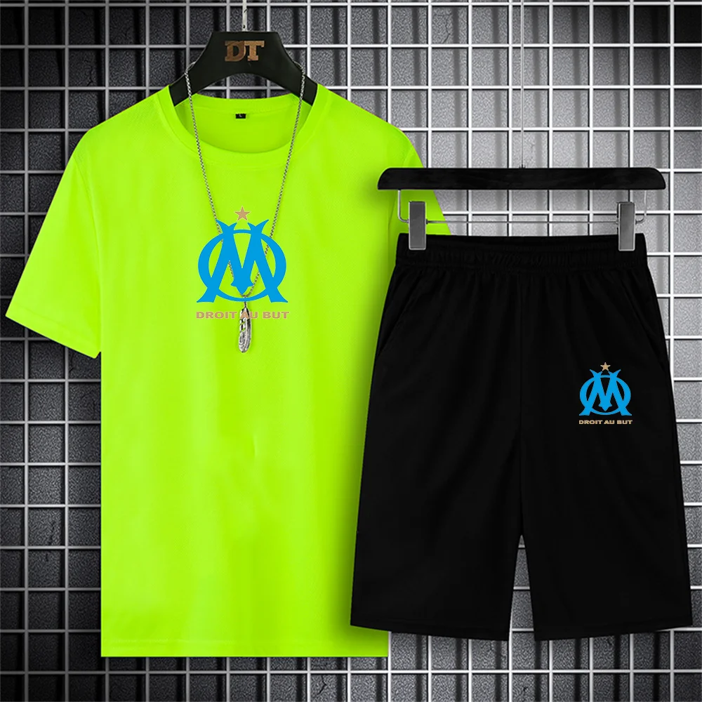 

New Men's Football Training Set Summer Sportswear Sweat-absorbing Casual Set Jogging Wear