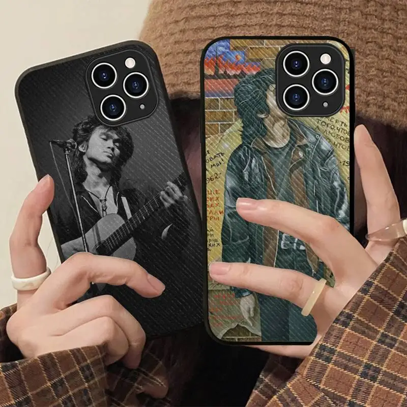 

Viktor Tsoi Phone Case Hard Leather Case for iPhone 11 12 13 Mini Pro Max 8 7 Plus SE 2020 X XR XS Coque