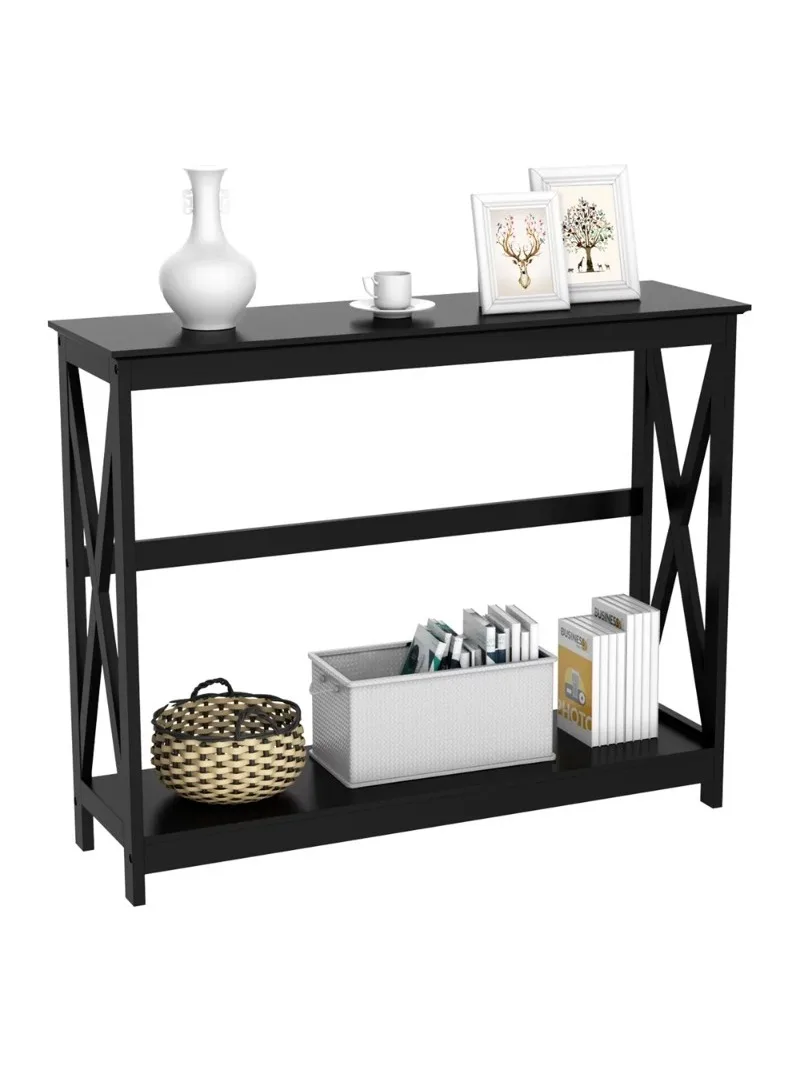 

Двухъярусный деревянный консольный стол с полкой Alden Design, белый